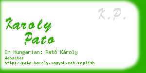 karoly pato business card