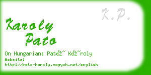 karoly pato business card